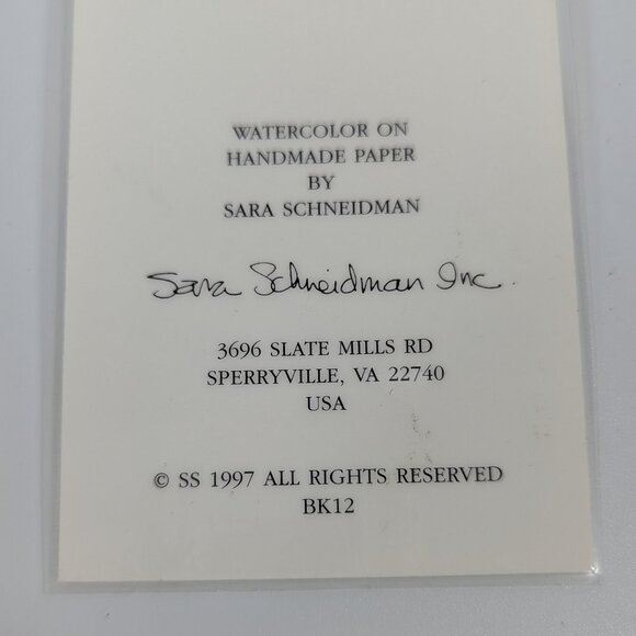 Watercolor on Handmade Paper by Sara Schneidman Art Laminated Bookmark 1997 - Picture 3 of 4